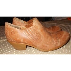 Born Boots Womens Size 8 Amibeth Western Ankle Booties Brown Leather Men or W Co